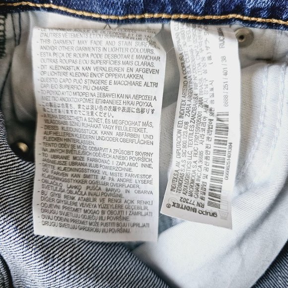 Zara Girlfriend Style Wide Leg Button Fly Distressed Holey Jeans, 6 - Picture 7 of 8